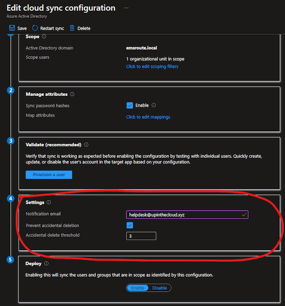 edit cloud sync configuration